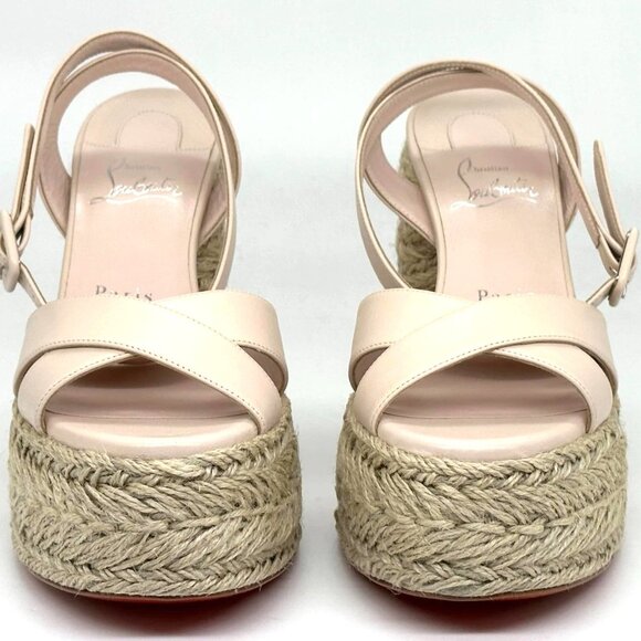 Christian Louboutin SUPER MARIZA 130 Platform Heels Espadrille Sandal Shoes - Picture 7 of 15